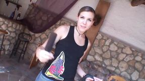 A cute German teen gets her shaved pussy demolished