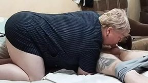 Hot MILF Sucks Stranger In Front Of Her Daughter-In-Law