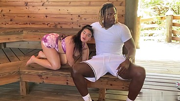 MICHELLE MARTINEZ fucked outside in MIAMI by huge BLACK DICK