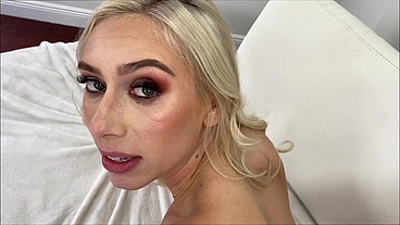 Hot Blonde Big Titty Kay Lovely Gives Rimjob and Gets Creampie