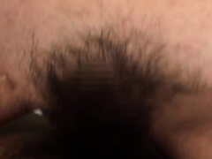 Japanese hairy snatch licked and fingered in close up