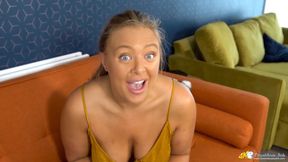 Downblouse joi - blonde MILF with big naturals teasing