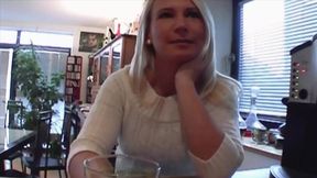 Charming German blonde showing off in sexy/selfie mode
