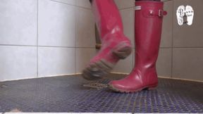 Yogurt under pink Hunter Wellies