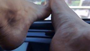 Slow Motion Feet in the Car - Raw Footage