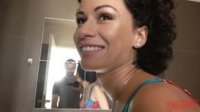 Raven-haired model Stacy Bloom opens her tight hole for a very big cock
