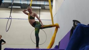 practicing  candycane  on silks