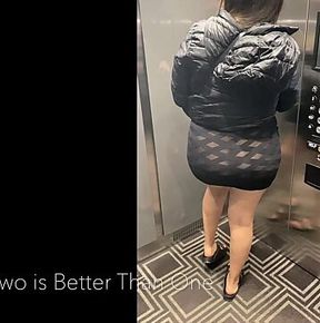 Public hotel exhibitionist in transparent dress gets fucked doggystyle