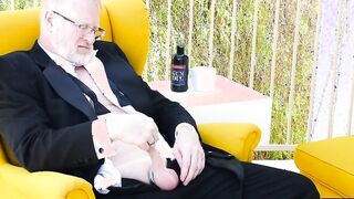 Mature bear Rusty McMann masturbates passionately solo