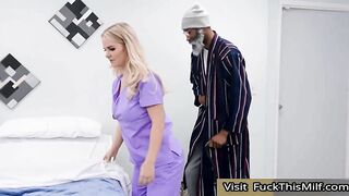Nurse SlimThick Vic Discover Hollywood's Hard Cock Under The Sheets Can't Help But Sl