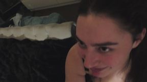 Blowjob POV with surprise CIM
