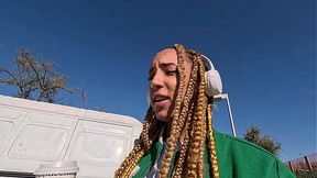Ebony Luna Black meets me on the street and brings me home for rough sex