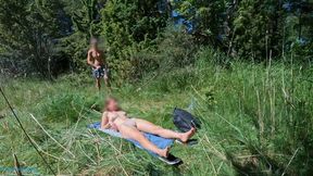 He Spied On Me And I Gave Him A Handjob In The Forest Close To The Beach – ProgrammerWife, NO CUM