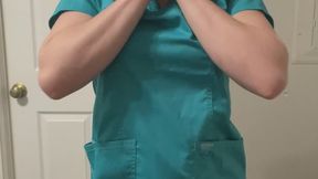 Surgical PPE Glove up from Blue Scrubs