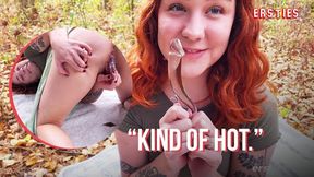 American cutie Autumn indulges in outdoor dildo play, getting dirty, wet and horny&#x1F975; as hell