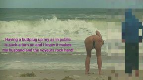 nude beach public butt plug surprise! part 1