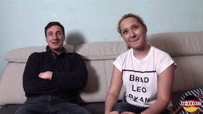 German Teen with Perky Boobs Gets Her Mouth Filled