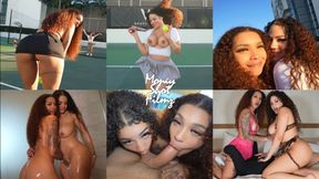 Twisted studs ravage curly-haired beauties' humongous titts and chunky asses in steamy interracial group sex