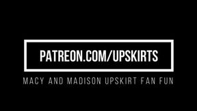 Upskirt Fan Fun with Macy and Madison