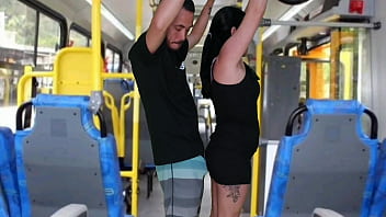 Grizzled creep jerks off and spills on the hot blonde during bus rides
