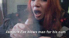 Vampire feeds from mans cum
