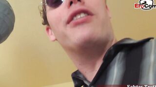 German old MILF picked up on the street to the casting with anal