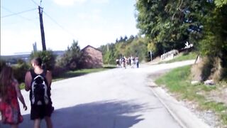 Nude walking inside Belgium