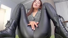 Leather Pants With A Hole In The Crotch For Sex!