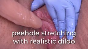 peehole stretching with realistic dildo - uncaptioned
