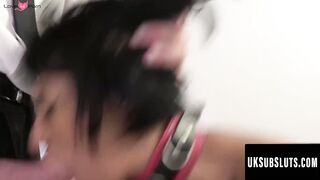 UKSubSluts.com - Candy Scott spanked and throatfucked by dom's rough hands