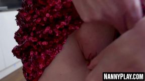 Redhead stepmom Scarlet devours stepsons cock and tastes his cum