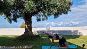 0397 MILF yoga mobility workout in Greece 1 4K
