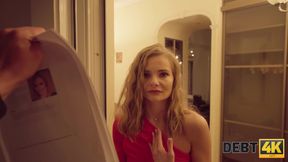Slim Blonde Beauty Would Rather Please a Debt Collector Like a Washed-up Slut Than Pay Her Debt