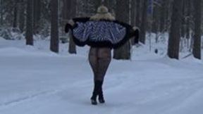 Walk in winter forest