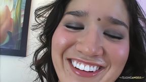 Before Having Her Face Covered in Hot Cum Angelina Lets Him Dick Her Down Relentlessly.