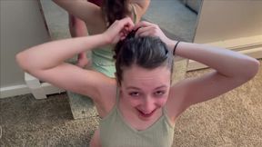 SophieEllie Gets @# Ponytail Challenge Facial