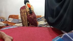 Tamil Stepmom Caught Stepson Jerking Cock She Offered on Cum Out Her Mouth and Pussy