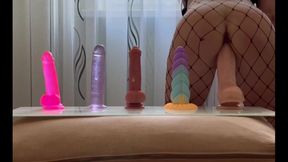 Testing 5 different dildos  Orgasm from dildo