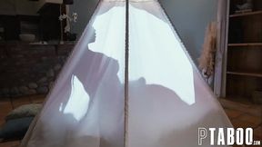 Lily Starfire Fucks Stepdad Ken in Tent While Stepmom’s Clueless!