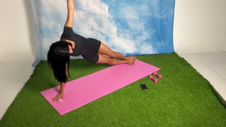 sexy Latina girl exercising