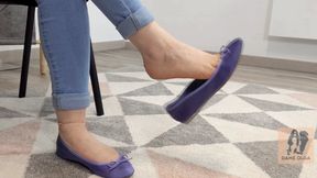 (197) Shoejob in Cute Violet Ballet Flats (4K, WMV)