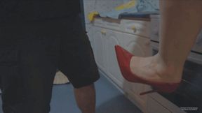 Black And Red High Heels Shoes Kicks Balls (HD)