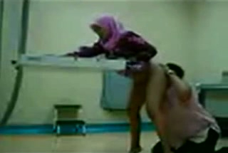 Screwing my sexy young Malay wife at work on the desk
