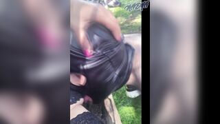 Gf vagina licking on the outdoors park