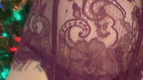 Horny Glamour MILF POV Dildo Solo Play Under Christmas Tree