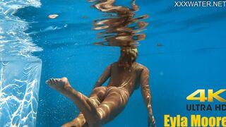 Eyla Moore a famous model glides elegantly through the water