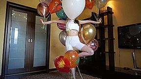 Yoga and helium balloons **4K**