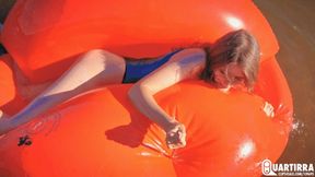 Q897 Cosette destroys her big float in the water - 480p