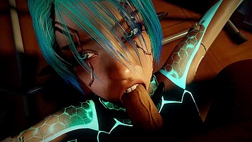 Face Fucking a Sexy Robot Girl