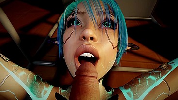 Face Fucking a Sexy Robot Girl